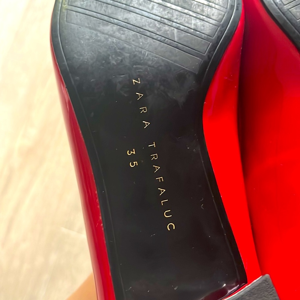 {ZARA}Red patent leather ballet shoes EU size 35/CH 225 - Picture 5 of 6